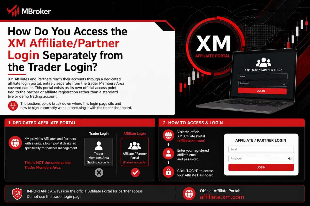 How Do You Access the XM Affiliate/Partner Login Separately from the Trader Login