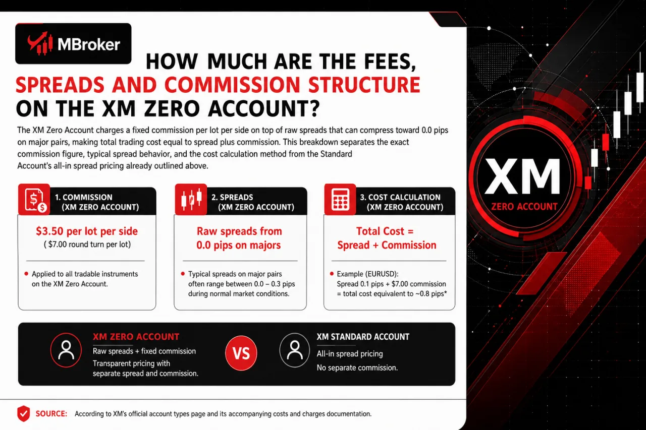 How Much Are the Fees, Spreads and Commission Structure on the XM Zero Account