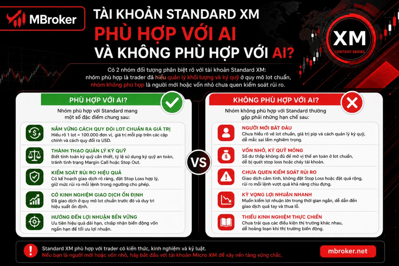 Tài khoản Standard XM phù hợp với ai và không phù hợp với ai