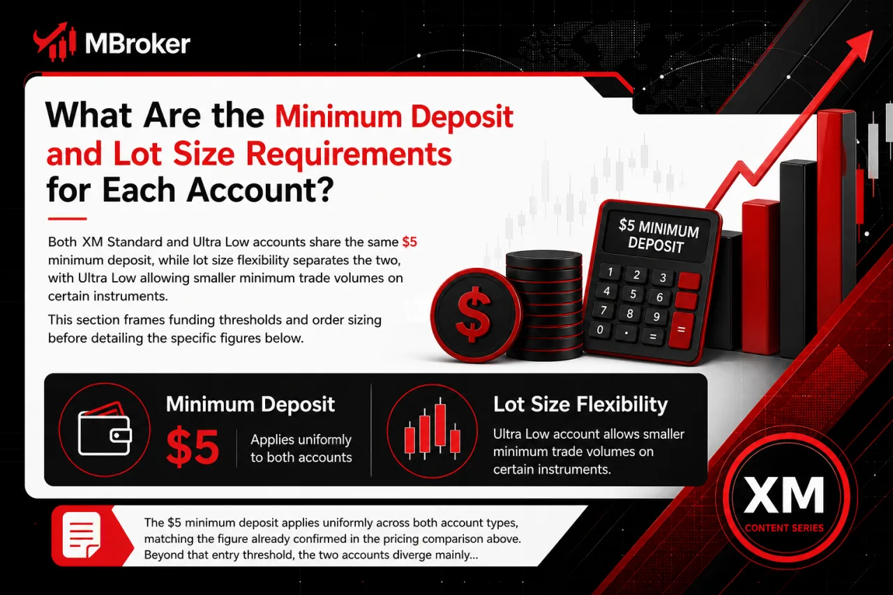 What Are the Minimum Deposit and Lot Size Requirements for Each Account