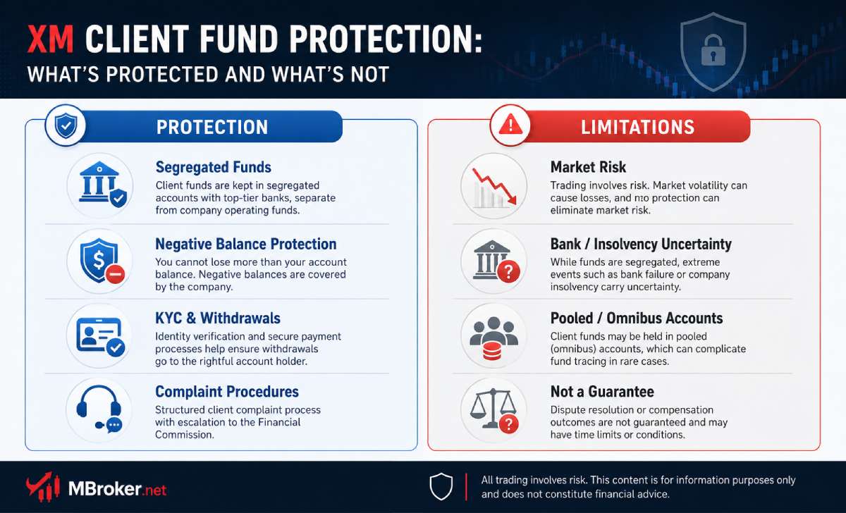 XM client fund protection measures and their limitations