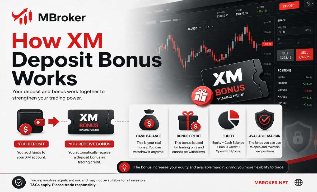 Difference between XM cash balance and non-withdrawable deposit bonus trading credit