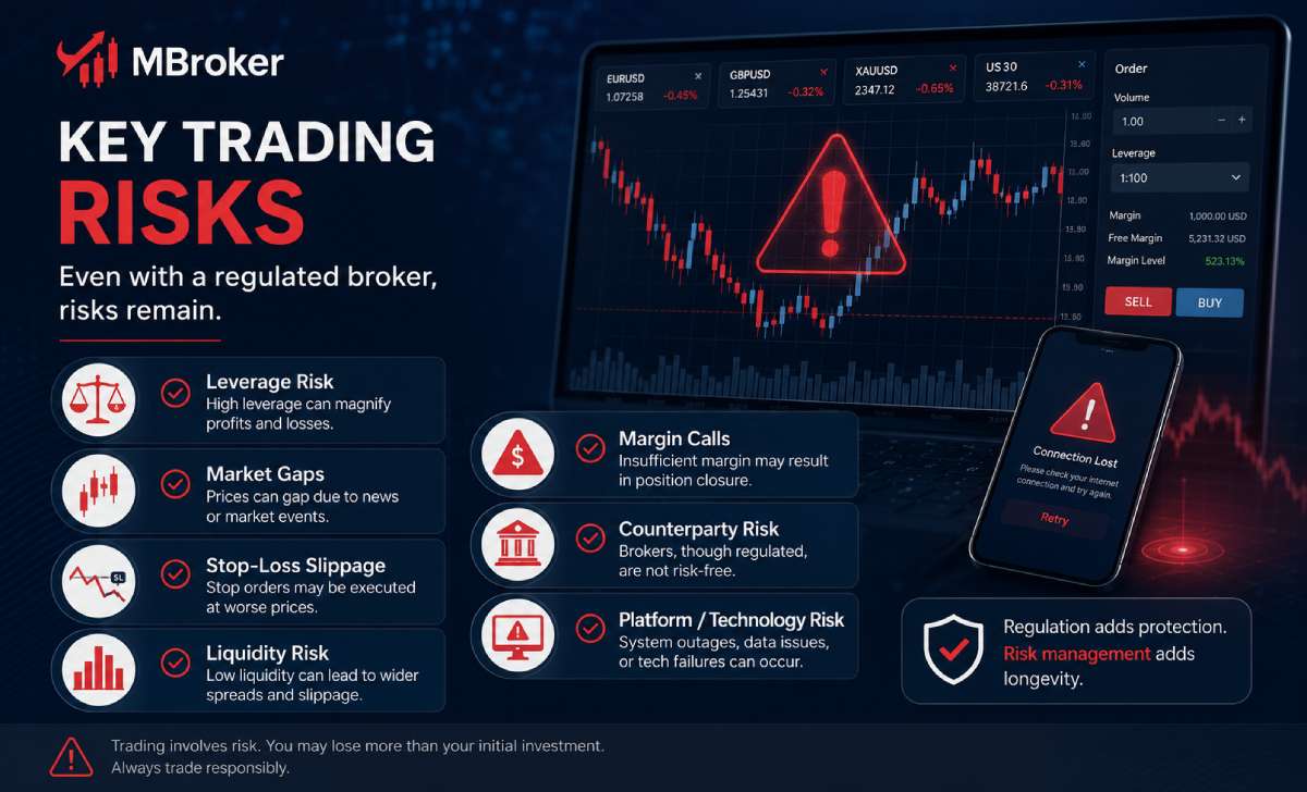 Key risks that remain when trading CFDs with a regulated broker