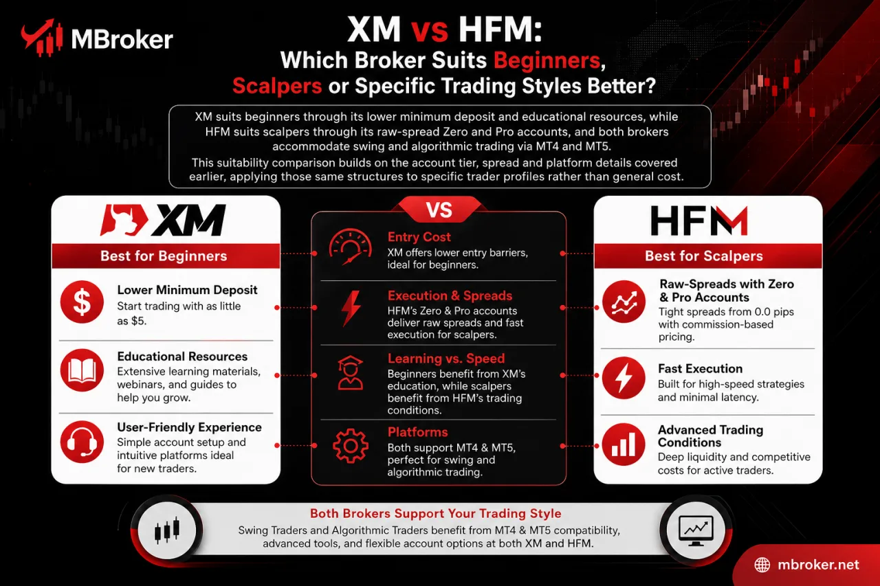 XM vs HFM: Which Broker Suits Beginners, Scalpers or Specific Trading Styles Better