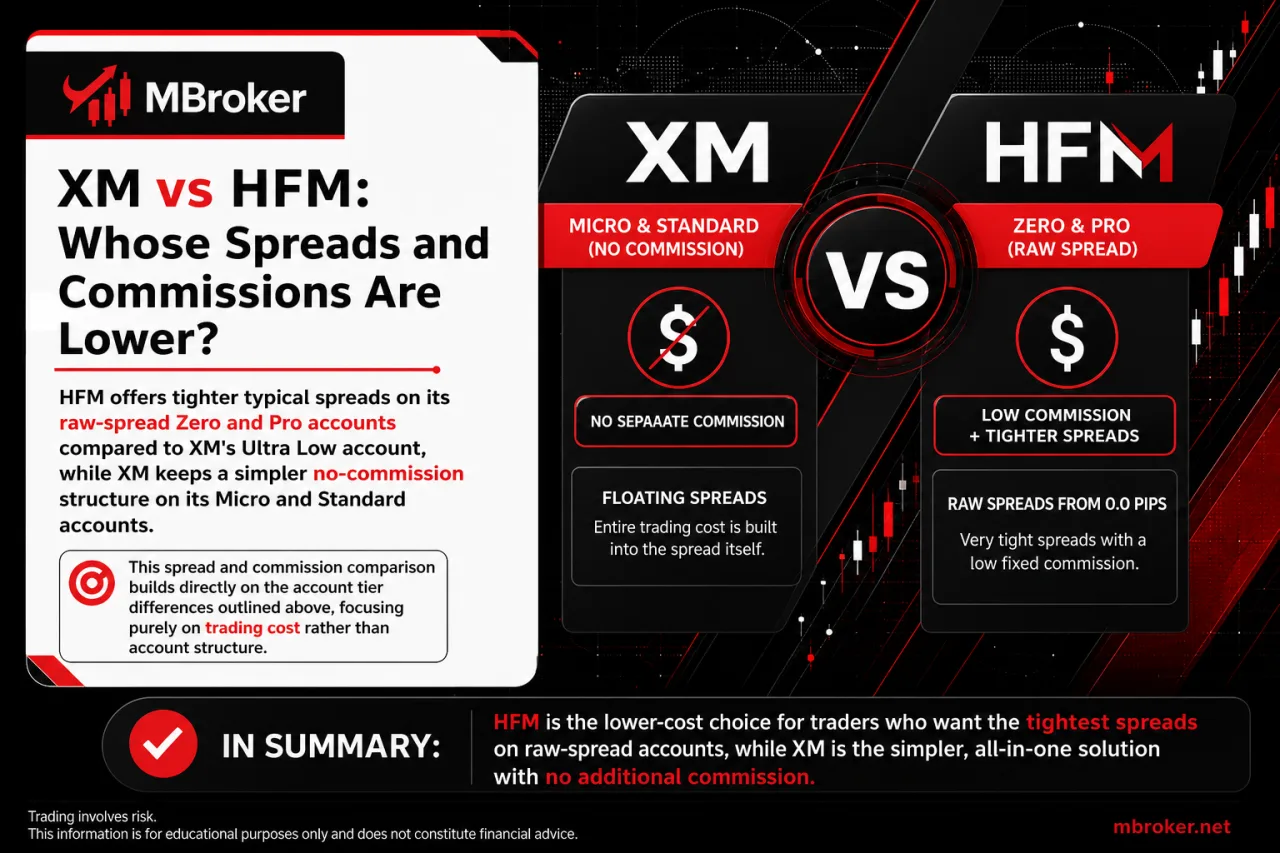 XM vs HFM: Whose Spreads and Commissions Are Lower
