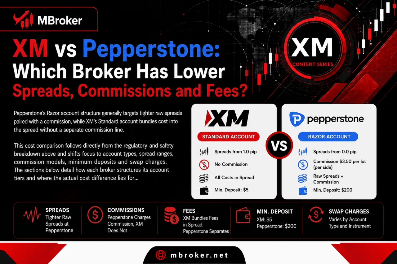 XM vs Pepperstone: Which Broker Has Lower Spreads, Commissions and Fees